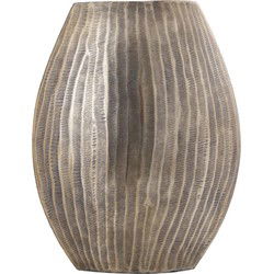 PTMD Bloempot Jowad - 25x11x31 cm - Aluminium - Goud
