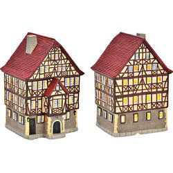 Lichthaus Bad Wimpfen van porselein, Kleurrijk (B/H/D) 12x18x12cm