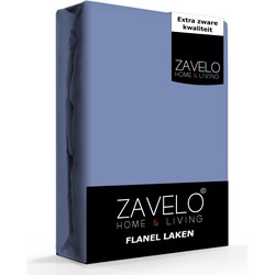 Zavelo Flanel Laken Denim Blauw-1-persoons (150x260 cm)