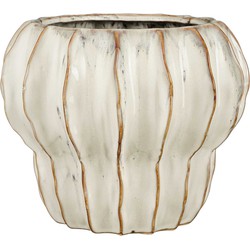 Mica Decorations Bloempot Altea - 24.5x24.5x20 cm - Keramiek - Wit