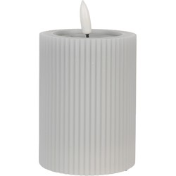 Clayre & Eef LED Kaars Ø 8x13 cm Grijs Wax