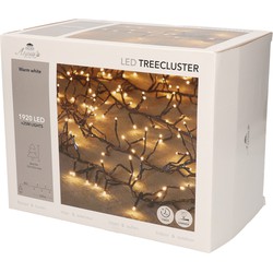 1x Clusterverlichting met timer en dimmer 1920 leds warm wit 25 m - Kerstverlichting kerstboom