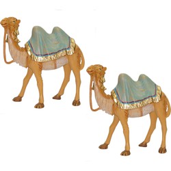 2x stuks kamelen beeldjes 16 cm dierenbeeldjes - Beeldjes