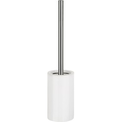 Spirella Luxe Toiletborstel in houder Sienna - ivoor wit glans - porselein - 42 x 10 cm - met binnenbak - Toiletborstels