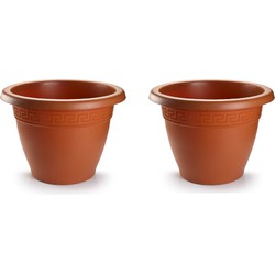 2x stuks bloempotten terra cotta rond diameter 45 cm - Plantenpotten