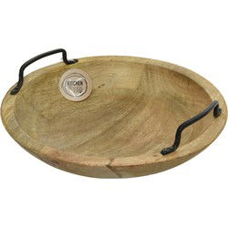Decoris Dienblad - mangohout - rond - 29 x 29 x 10 cm - Dienbladen