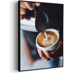 Muurwerken Akoestisch Schilderij - Koffie Love - Geluidsdempend Wandpaneel - Wanddecoratie - Geluidsisolatie - BASIC (AW 0.65) S (50X70)