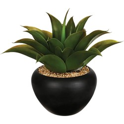 Atmosphera Aloe Vera kunstplant - in keramische pot - 37 cm - Kunstplanten