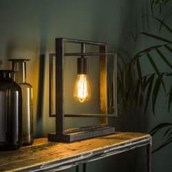 Hoyz - Vintage Tafellamp - Draaiende lamp - Vintage Tafellamp - Metaal - Charcoal