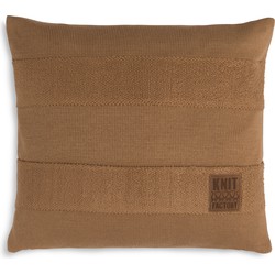 Knit Factory Yara Sierkussen - New Camel - 50x50 cm - Inclusief kussenvulling