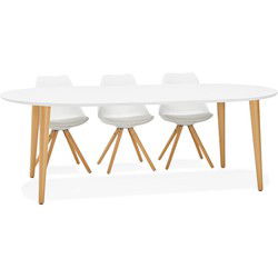 Ronde uitschuifbare eettafel IGLOU wit