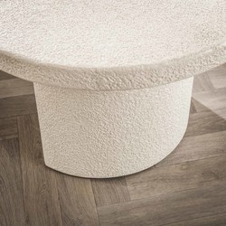 Salontafel Ovaal - Wit Marmer Composiet - 150x65x40cm - Arch Stone