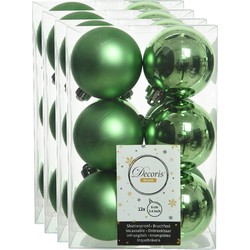 48x stuks kunststof kerstballen groen 6 cm glans/mat - Kerstbal