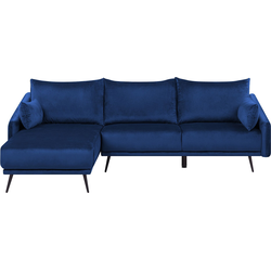 VARDE - Hoekbank 3-zits - Marineblauw - Rechts - Fluweel
