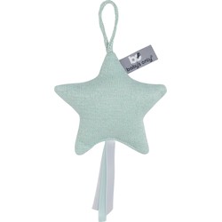Baby's Only Gebreide decoratie hanger ster Sparkle - Decoratieve accessoires - Goud-Mint Mêlee - Met subtiel glittertje - Met ophanglusje