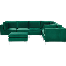 Beliani EVJA - Modulaire Sofa-Groen-Fluweel