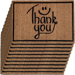 SVJ Deurmat ''Thank You'' Rechthoekig - 40x60 cm - Bruin - Set van 10