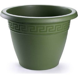 Plasticforte Plantenpot - donkergroen - 30x23 cm - kunststof - rond - Plantenpotten