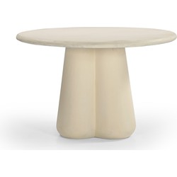 Eettafel Rond 150cm - Beige Beton Ciré - Mat Gelakt