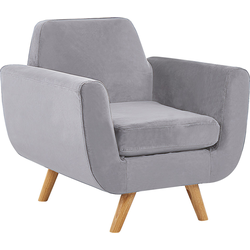 Beliani BERNES - Fauteuil-Grijs-Fluweel