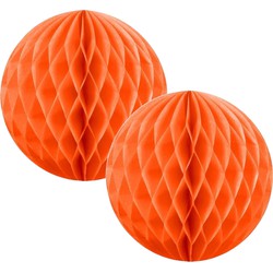 Kerstboomversiering 8x oranje kerstballen van papier 10 cm - Kerstbal