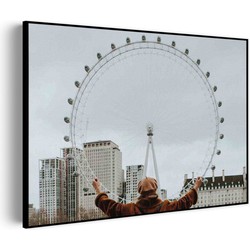 Muurwerken Akoestisch Schilderij - London Eye - Geluidsdempend Wandpaneel - Wanddecoratie - Geluidsisolatie - PRO (AW 0.90) S (70x50)