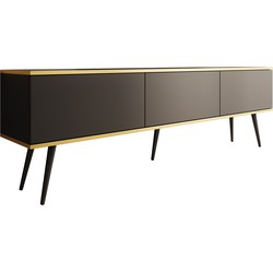 Meubella TV-Meubel Orleans - Zwart - 175 cm - Staand