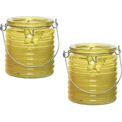 Citronella kaars - 5x - in windlicht - geel - 20 branduren - citrusgeur - geurkaarsen