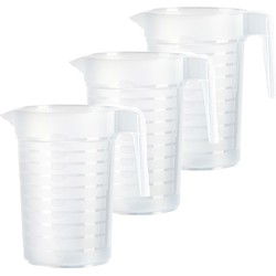 Plasticforte schenkkan - 3x - kunststof - transparant - 2000 ml - Schenkkannen