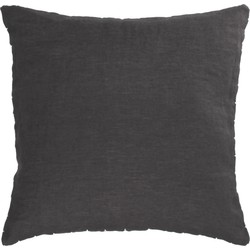 Kave Home - Kussenhoes Elmina zwart van 100% linnen 45 x 45 cm