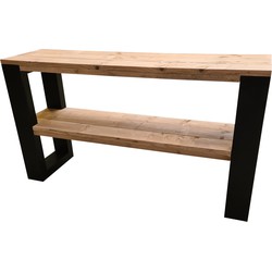 Wood4you - Side table New Orleans steigerhout 180Lx78HX38D cm zwart