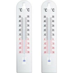Nature Buitenthermometer - 1x - wit - kunststof - 20 cm - tuin thermometer - Buitenthermometers