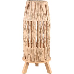 PTMD Alleene Cream Bamboo LED Lamp Wooden Base L