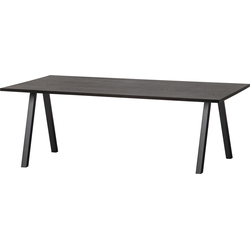 WOOOD Tablo Tafel met 2-stand Poot - Eiken/Metaal - Zwart - 75x200x90