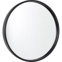 Fragix Boston wandspiegel rond - Zwart - Metaal - Ø35cm - Industrieel