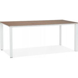 Design directiebureau 'XLINE' 200 in walnootafwerking hout en witte structuur - 200x100 cm