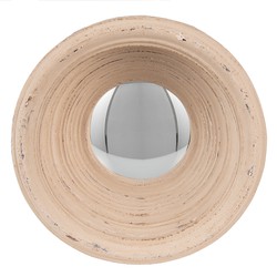 Clayre & Eef Spiegel  Ø 19 cm Beige Kunststof Rond Grote Spiegel