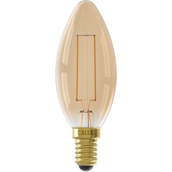 LED volglas Filament Kaarslamp 220-240V 3,5W 250lm E14 B35, Goud 2100K Dimbaar