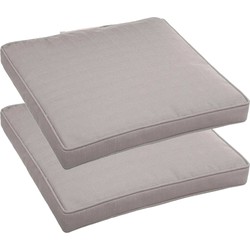 Set van 6x stuks stoelkussens voor binnen en buiten in de kleur taupe 40 x 40 x 4 cm - tuinstoelkussens