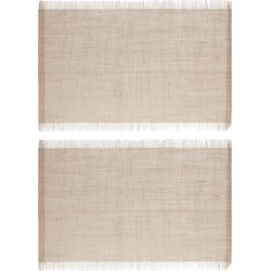Secret de Gourmet Jute tafel placemat - 12x - beige - 45 x 30 cm - Placemats