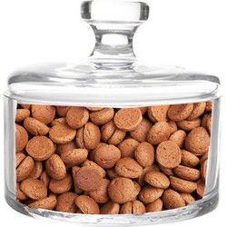Ronde glazen pepernoten voorraadpot met deksel 13 x 12 cm - Voorraadpot