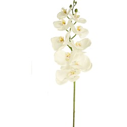 Kunst Orchidee Real Touch Deluxe 105 cm wit/geel