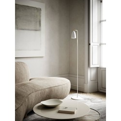 Retro stijl, elegante, draaibare vloerlamp - wit/telegrijs