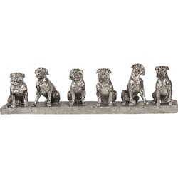 Clayre & Eef Beeld Hond 52x12x14 cm Zilverkleurig Polyresin Woonaccessoires