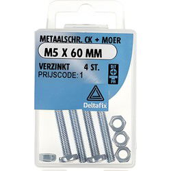 M.schroef moer ck m5x60mm 4st