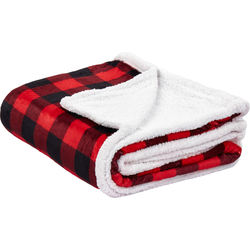 Beliani LIQUORICE - Plaid-Rood-Polyester