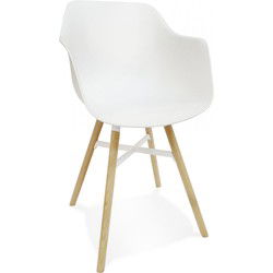 Stoel met armleuningen MELIS 565x57x81 cm Wit