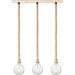 Home sweet home touw hanglamp Leonardo 3L Globe - helder