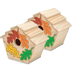 2x stuks knutsel vogelhuisjes voor kinderen - Vogelhuisjes