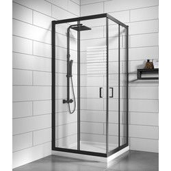 Badplaats Douchecabine Dakota 80 x 80 x 190 cm - Zwart - Douchewand met Schuifdeuren en Veiligheidsglas